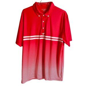 Golf America Polo Polyester Orange and White Shirt Men's Large NEW